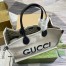 Gucci Medium Tote Bag in Canvas with Blue Gucci Print