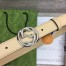Gucci Interlocking G Belt 25MM in Beige Leather