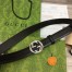 Gucci Interlocking G Belt 25MM in Black Leather
