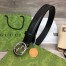 Gucci Interlocking G Belt 25MM in Black Leather