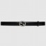 Gucci Interlocking G Belt 25MM in Black Leather