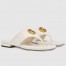 Gucci Women's GG Marmont Thong Sandals in White Leather
