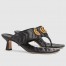 Gucci Women's GG Marmont Thong Sandals 55mm in Black Leather