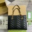 Gucci GG Marmont Medium Tote in Black Chevron Calfskin