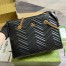 Gucci GG Marmont Medium Tote in Black Chevron Calfskin
