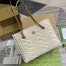Gucci GG Marmont Medium Tote in White Chevron Calfskin