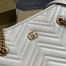 Gucci GG Marmont Medium Tote in White Chevron Calfskin