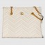 Gucci GG Marmont Medium Tote in White Chevron Calfskin