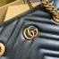 Gucci GG Marmont Small Tote in Black Chevron Calfskin
