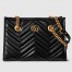Gucci GG Marmont Small Tote in Black Chevron Calfskin
