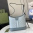 Gucci Ophidia GG Small Shoulder Bag in Dusty Blue Supreme Canvas