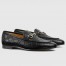 Gucci Women's Jordaan Loafers in Black GG Leather