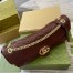Gucci GG Marmont Large Shoulder Bag in Red Chevron Leather