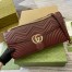 Gucci GG Marmont Large Shoulder Bag in Red Chevron Leather