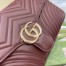 Gucci GG Marmont Large Shoulder Bag in Red Chevron Leather