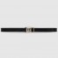 Gucci Thin Belt 20MM with Double G Buckle in Black Leather