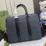 Gucci Briefcase in Black GG Supreme Canvas with Shoulder Strap