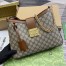 Gucci Padlock Medium Shoulder Bag in GG Canvas with Brown Calfskin