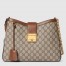 Gucci Padlock Medium Shoulder Bag in GG Canvas with Brown Calfskin