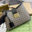 Gucci Padlock Medium Shoulder Bag in GG Canvas with Black Calfskin