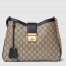 Gucci Padlock Medium Shoulder Bag in GG Canvas with Black Calfskin