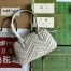 Gucci GG Marmont Small Top-handle Bag in White Chevron Leather