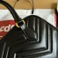 Gucci GG Marmont Small Top-handle Bag in Black Chevron Leather