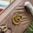 Gucci GG Marmont Medium Top-handle Bag in Dusty Pink Chevron Leather