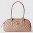 Gucci GG Marmont Medium Top-handle Bag in Dusty Pink Chevron Leather