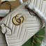 Gucci GG Marmont Medium Top-handle Bag in White Chevron Leather