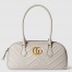 Gucci GG Marmont Medium Top-handle Bag in White Chevron Leather