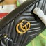 Gucci GG Marmont Medium Top-handle Bag in Black Chevron Leather