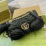 Gucci GG Marmont Small Bag with Multi-pocket in Black Chevron Leather