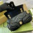 Gucci GG Marmont Small Bag with Multi-pocket in Black Chevron Leather