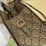 Gucci Small Tote Bag in Taupe Leather with GG Shadow