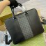Gucci Medium Briefcase in Black Leather with GG Supreme Canvas