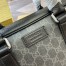 Gucci Medium Briefcase in Black Leather with GG Supreme Canvas