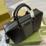 Gucci Medium Briefcase in Black Leather with GG Supreme Canvas