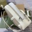 Gucci Men's Backpack in White Leather with GG Supreme Canvas