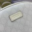 Gucci Men's Backpack in White Leather with GG Supreme Canvas