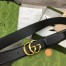 Gucci GG Marmont Wide Belt 40MM in Black Leather