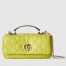 Gucci GG Milano Mini Top Handle Bag in Bright Green GG Puffy Leather