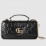 Gucci GG Milano Mini Top Handle Bag in Black GG Puffy Leather