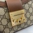 Gucci Padlock Small Shoulder Bag in GG Canvas with Brown Leather