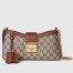 Gucci Padlock Small Shoulder Bag in GG Canvas with Brown Leather