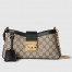 Gucci Padlock Small Shoulder Bag in GG Canvas with Black Leather