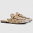 Gucci Women's Princetown Slippers with Crystals in Beige GG Canvas