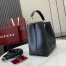 Gucci GG Emblem Mini Bucket Bag in Black Calfskin