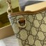 Gucci GG Emblem Mini Bucket Bag in Beige GG Canvas