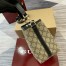 Gucci GG Emblem Mini Bucket Bag in Beige GG Canvas with Black Leather